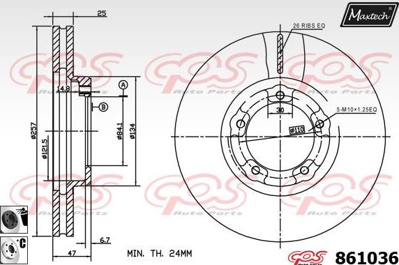 Maxtech 871070 - Bremžu diski autodraugiem.lv