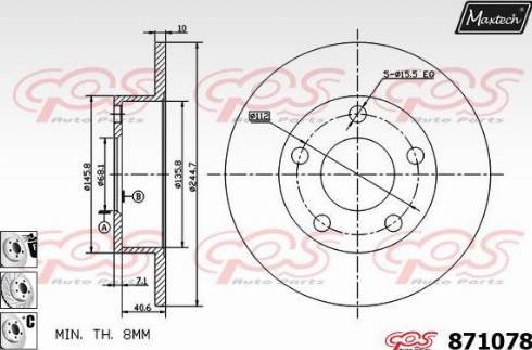 Maxtech 871078.6880 - Bremžu diski autodraugiem.lv