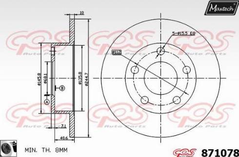 Maxtech 871078.0060 - Bremžu diski autodraugiem.lv