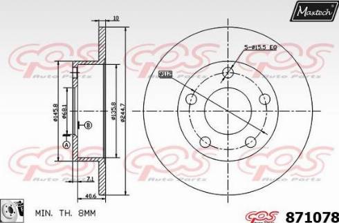 Maxtech 871078.0080 - Bremžu diski autodraugiem.lv