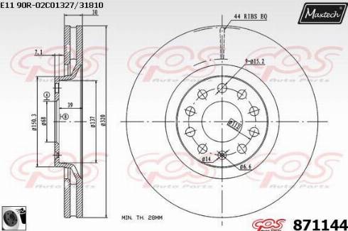 Maxtech 871144.0060 - Bremžu diski autodraugiem.lv