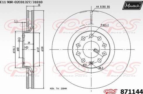 Maxtech 871144.0000 - Bremžu diski autodraugiem.lv