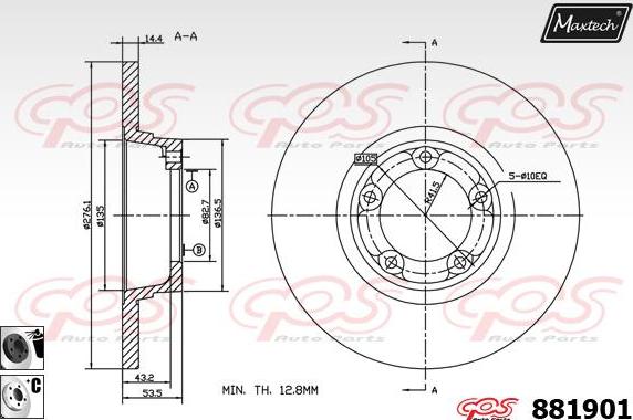 Maxtech 871143 - Bremžu diski autodraugiem.lv