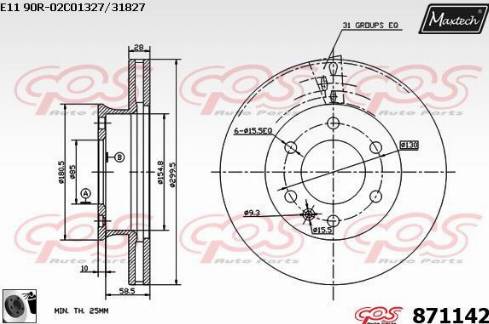 Maxtech 871142.0060 - Bremžu diski autodraugiem.lv