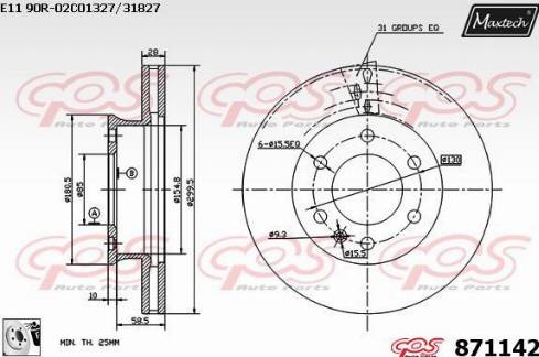 Maxtech 871142.0080 - Bremžu diski autodraugiem.lv