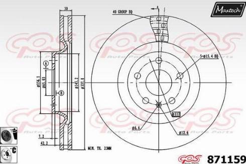 Maxtech 871159.6060 - Bremžu diski autodraugiem.lv