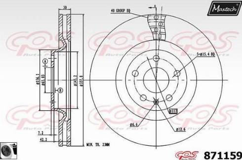 Maxtech 871159.0060 - Bremžu diski autodraugiem.lv