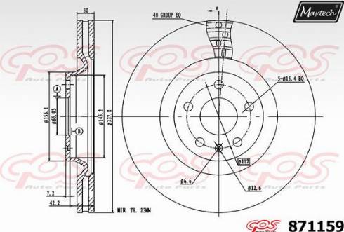 Maxtech 871159.0000 - Bremžu diski autodraugiem.lv