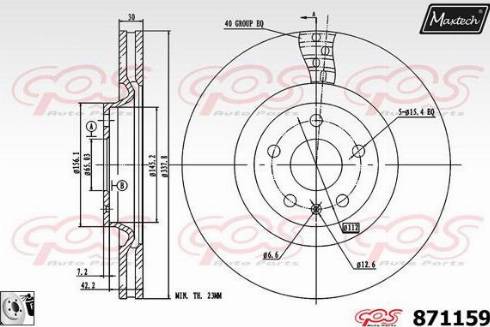 Maxtech 871159.0080 - Bremžu diski autodraugiem.lv