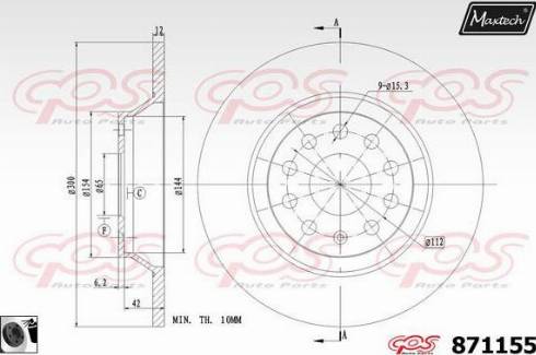 Maxtech 871155.0060 - Bremžu diski autodraugiem.lv