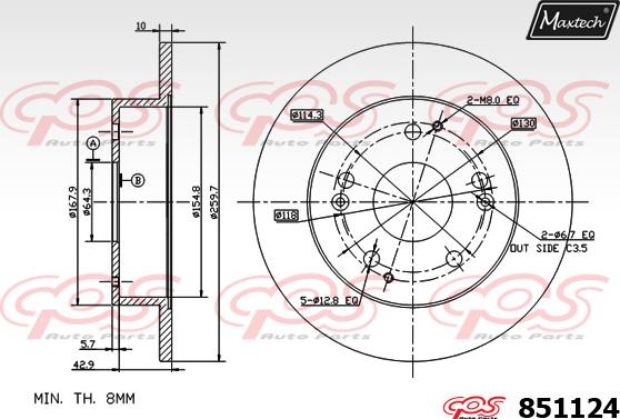 Maxtech 871151 - Bremžu diski autodraugiem.lv