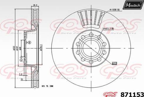 Maxtech 871153.0000 - Bremžu diski autodraugiem.lv