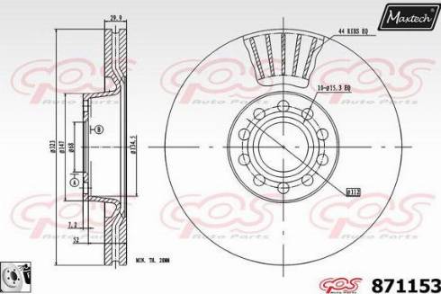 Maxtech 871153.0080 - Bremžu diski autodraugiem.lv