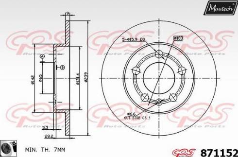 Maxtech 871152.0060 - Bremžu diski autodraugiem.lv