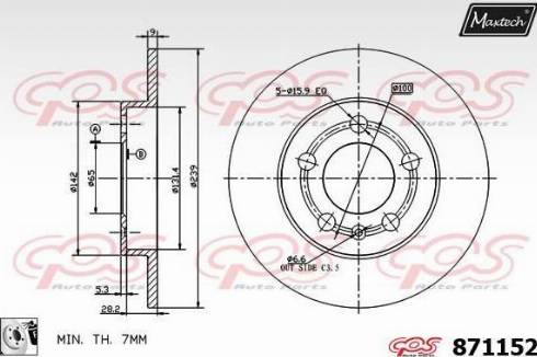 Maxtech 871152.0080 - Bremžu diski autodraugiem.lv