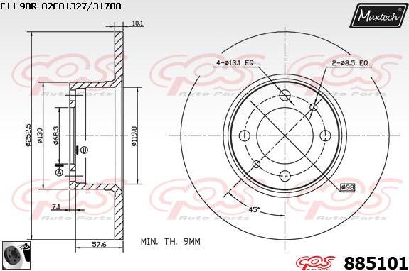 Maxtech 871152 - Bremžu diski autodraugiem.lv