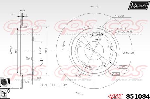 Maxtech 871157 - Bremžu diski autodraugiem.lv