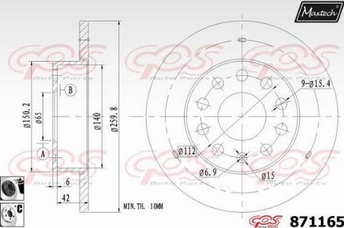 Maxtech 871165.6060 - Bremžu diski autodraugiem.lv