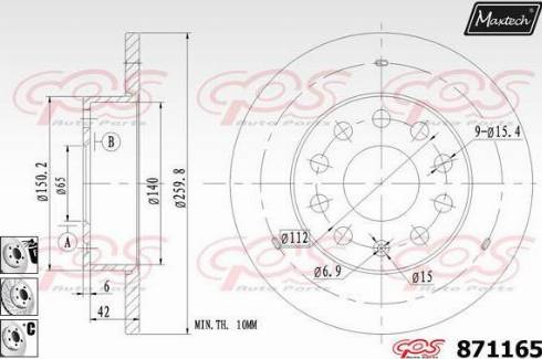 Maxtech 871165.6880 - Bremžu diski autodraugiem.lv