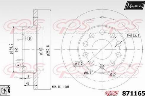 Maxtech 871165.0080 - Bremžu diski autodraugiem.lv