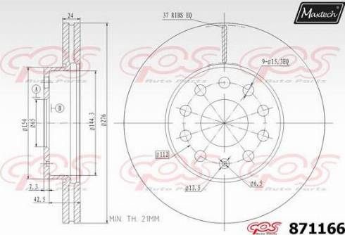 Maxtech 871166.0000 - Bremžu diski autodraugiem.lv