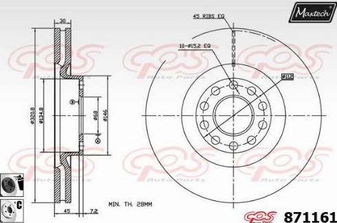 Maxtech 871161.6060 - Bremžu diski autodraugiem.lv