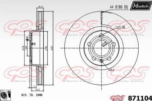 Maxtech 871104.0060 - Bremžu diski autodraugiem.lv