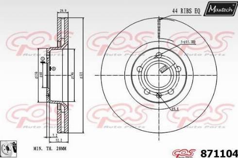 Maxtech 871104.0080 - Bremžu diski autodraugiem.lv