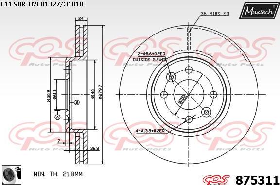 Maxtech 871104 - Bremžu diski autodraugiem.lv