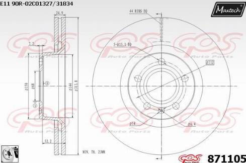 Maxtech 871105.0080 - Bremžu diski autodraugiem.lv