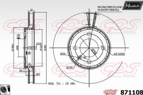 Maxtech 871108.0060 - Bremžu diski autodraugiem.lv