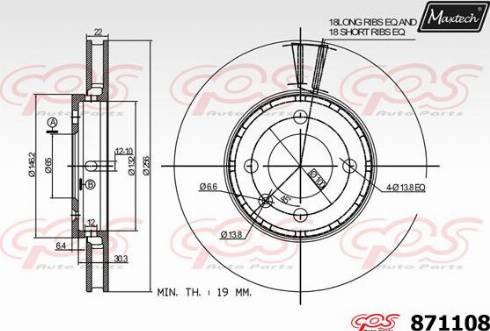 Maxtech 871108.0000 - Bremžu diski autodraugiem.lv