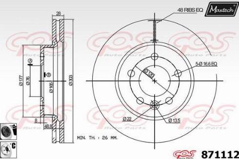 Maxtech 871112.6060 - Bremžu diski autodraugiem.lv