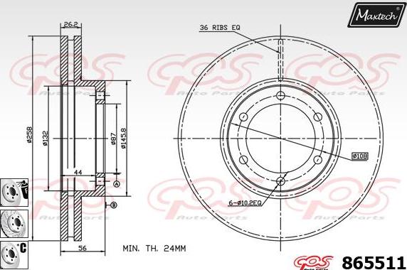 Maxtech 871122 - Bremžu diski autodraugiem.lv