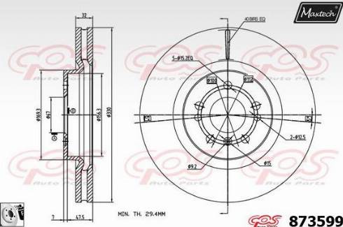 Maxtech 873599.0080 - Bremžu diski autodraugiem.lv