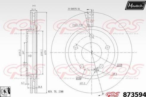 Maxtech 873594.0080 - Bremžu diski autodraugiem.lv