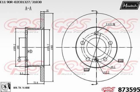 Maxtech 873595.0080 - Bremžu diski autodraugiem.lv