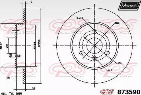 Maxtech 873590.0000 - Bremžu diski autodraugiem.lv