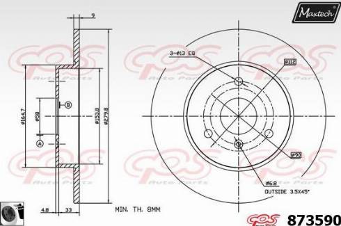 Maxtech 873590.0060 - Bremžu diski autodraugiem.lv