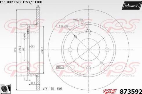 Maxtech 873592.0060 - Bremžu diski autodraugiem.lv