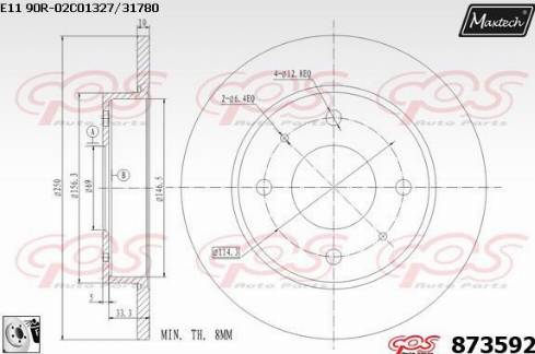 Maxtech 873592.0080 - Bremžu diski autodraugiem.lv