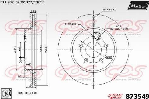 Maxtech 873549.0080 - Bremžu diski autodraugiem.lv