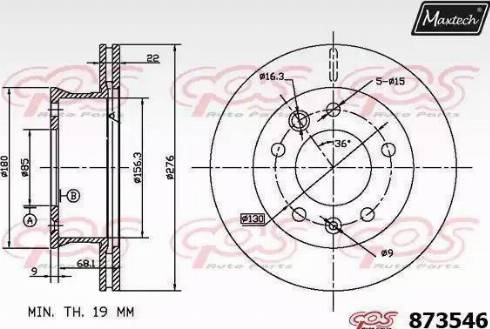 Maxtech 873546.0000 - Bremžu diski autodraugiem.lv