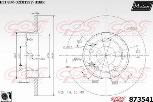 Maxtech 873541.0060 - Bremžu diski autodraugiem.lv