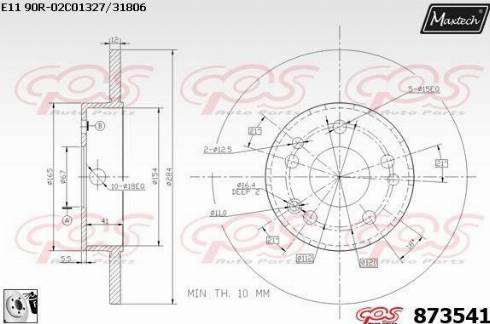 Maxtech 873541.0080 - Bremžu diski autodraugiem.lv