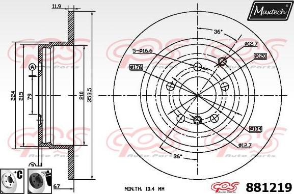 Maxtech 873548 - Bremžu diski autodraugiem.lv