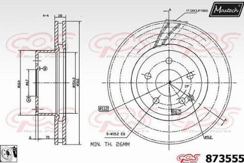 Maxtech 873555.0080 - Bremžu diski autodraugiem.lv