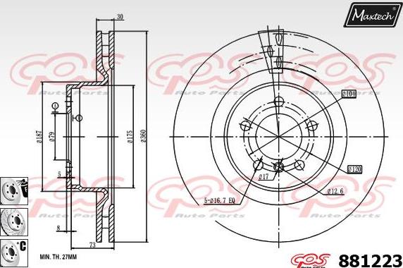 Maxtech 873555 - Bremžu diski autodraugiem.lv