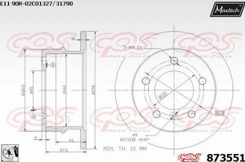 Maxtech 873551.0080 - Bremžu diski autodraugiem.lv