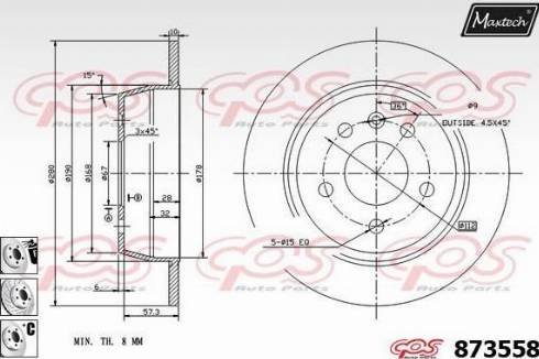 Maxtech 873558.6880 - Bremžu diski autodraugiem.lv